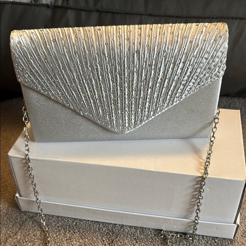 Elegant Silver Clutch Bag